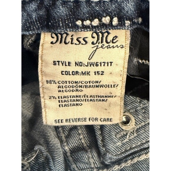 Miss Me Jeans 27 Low‎ Rise Straight Western Cowgirl Lace Flap Pocket Y2K Denim - Picture 7 of 8